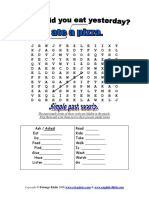 Simple Past Tense Forms of The Verbs Below