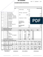 Concrete Mixed Proportion: Kg/100kg of Cement Kg/100kg of Cement