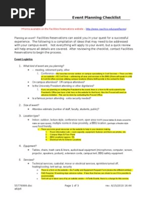 Event Planning Checklist