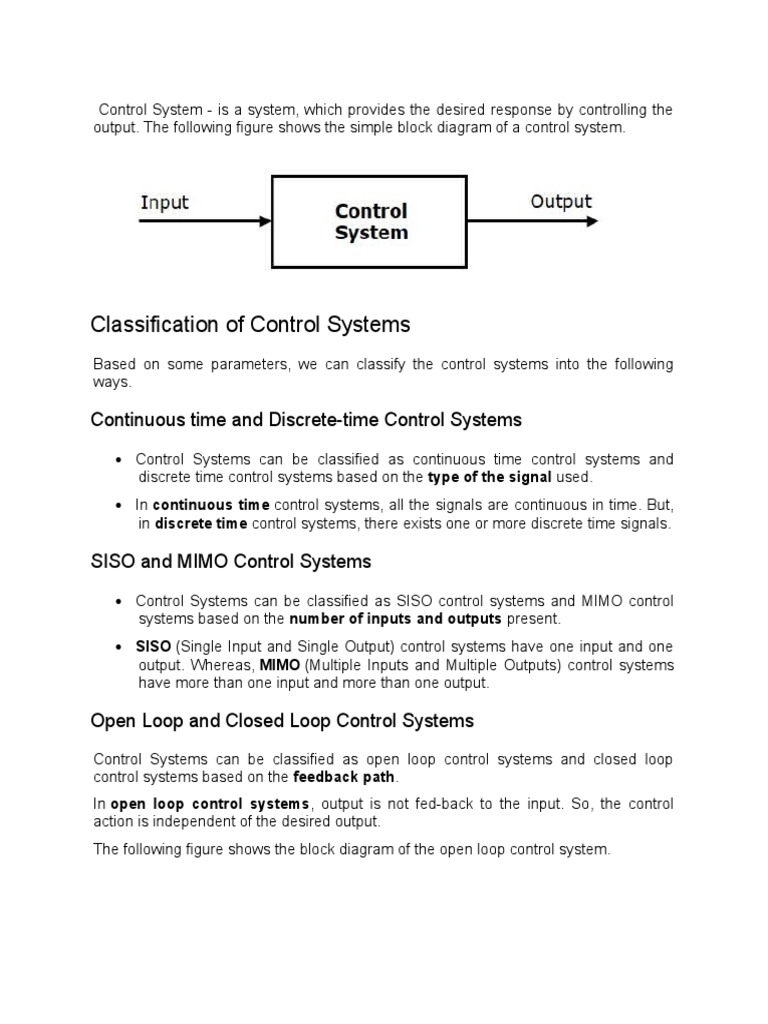 Module 3 Introduction To Feedback and Control System PDF Control