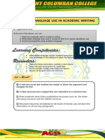 Lesson 2:: Language Use in Academic Writing