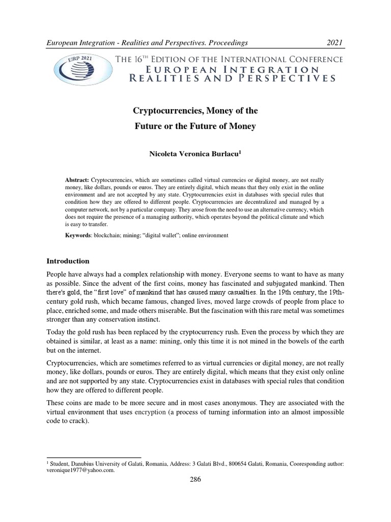 Cryptocurrencies: Future of Money Explained | PDF | Cryptocurrency ...