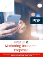 Marketing Research Proposal: Prepared By: Aswathy Umasankar, Vithika Venugopal Nair, Vishnu Nandakumar, Laxmi Joshi