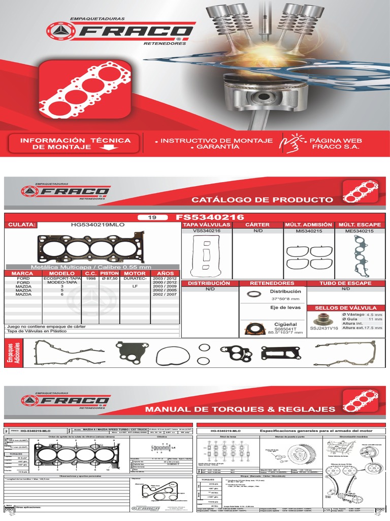 Torques Mazda 3 PDF Ingeniería de Sistemas Propulsión