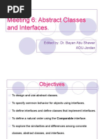 Meeting 6: Abstract Classes and Interfaces.: Edited By: Dr. Bayan Abu Shawar AOU-Jordan