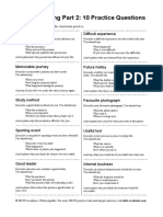 Ielts Speaking Part 2 Practice Cards