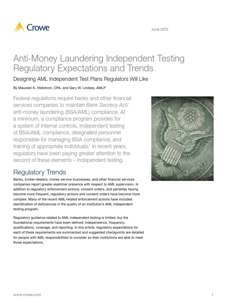 AML Independent Testing Trends RISK15949 | PDF | Money Laundering | Audit