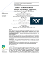 Ethics of Blockchain: A Framework of Technology, Applications, Impacts, and Research Directions