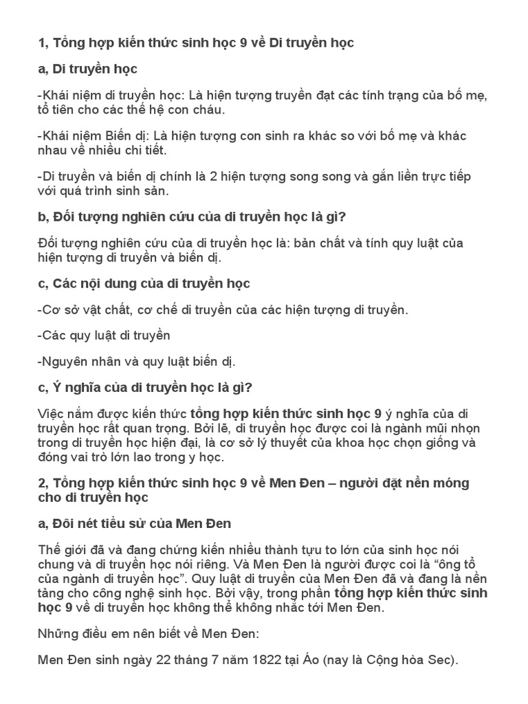 sinh học 9 | PDF