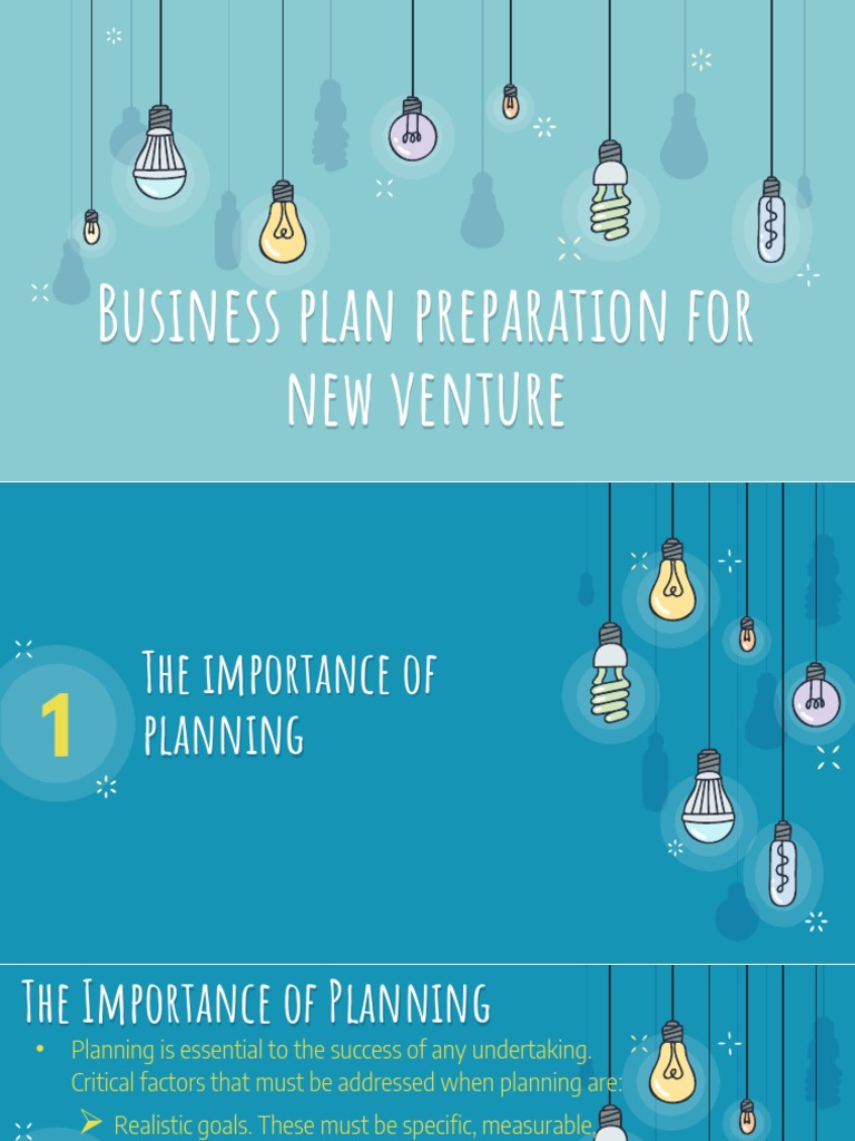 business plan preparation for new venture