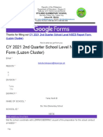 CY 2021 2nd Quarter School Level NSED Report Form (Luzon Cluster)
