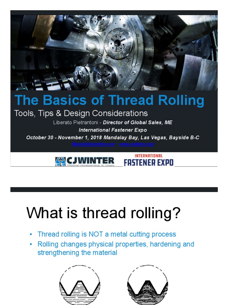 The Basics of Thread Rolling: Tools, Tips & Design Considerations | PDF ...