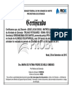 Certificado Proex Trilha Venhaver