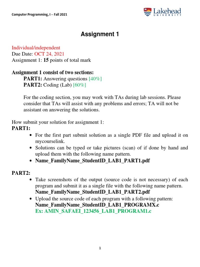 An Introduction to Programming Fundamentals: Analyzing Assignment ...