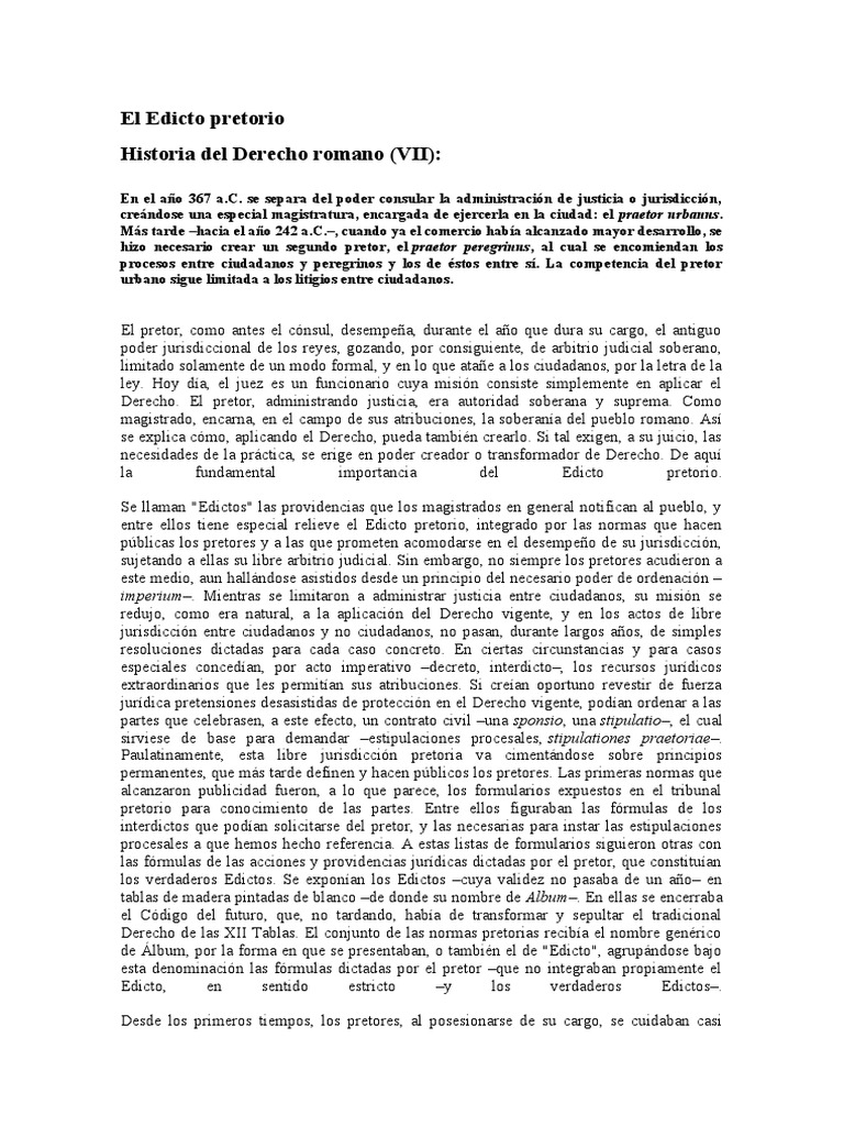 El Edicto Pretorio Descargar gratis PDF Ley romana Jurisdicción