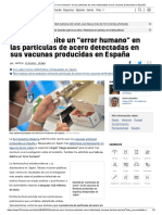 Moderna Admite Un - Error Humano - en Las Partículas de Acero Detectadas en Sus Vacunas Producidas en España