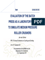 Jan - Van - Schoor - EVALUATION OF THE BATCH PRESS AS A LABORATORY TOOL TO SIMULATE MEDIUM PRESSURE ROLLER CRUSHERS