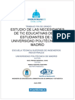 Estudio de Las Necesidades de Tic Educativas de Los Estudiantes de La Universidad Politécnica de Madrid