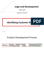 Project Design and Development: Identifying Customer Needs