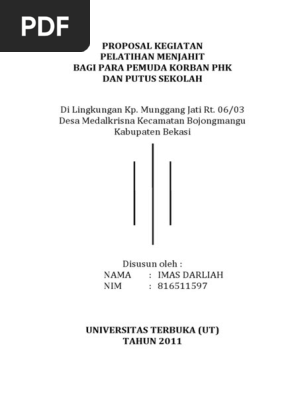 Proposal Kegiatan Pelatihan Menjahit