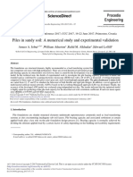 Piles in Sandy Soil: A Numerical Study and Experimental Validation