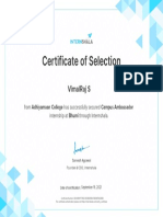 Campus Ambassador Internship Certificate