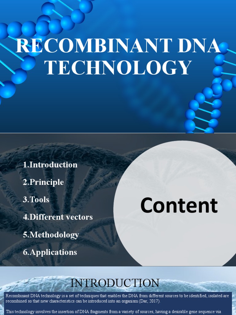 Recombinant DNA Technology | PDF | Plasmid | Molecular Cloning
