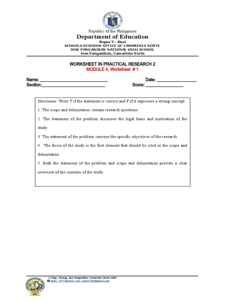 Worksheets For PR2 - Q1M4 | PDF | Learning | Science
