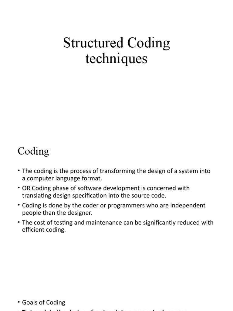 Structured Coding Techniques of Software Development | PDF | Data Type