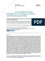 Countermeasure Method For Stope Instability in Crown Pillar Area of Cut and Fill Underground Mine