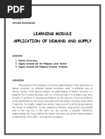 Learning Module Application of Demand and Supply: Cluster 1 Applied Economics