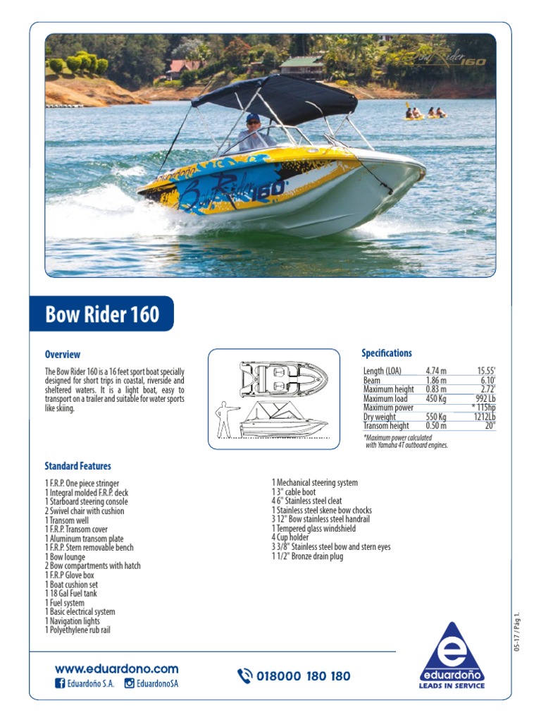 Bow Rider 160: Specifications | PDF | Boats | Fibre Reinforced Plastic