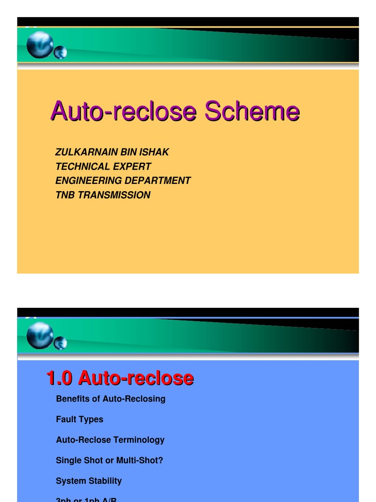 Auto Reclose | PDF | Electric Power Transmission | Electrical Substation