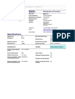 Specifications: Refrigerators and Freezers