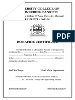 University College of Engineering Panruti Bonafide Certificate