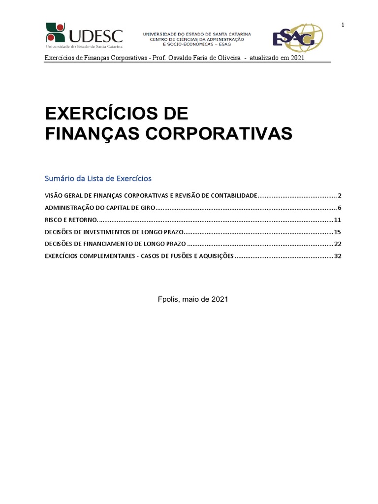 Finanças Corporativas, PDF, Custo de capital