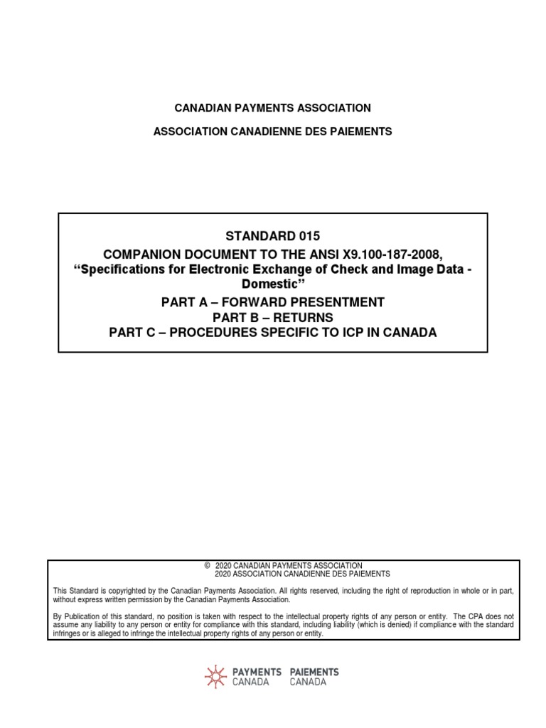 Standard 015 Eng | PDF | Cheque | Specification (Technical Standard)