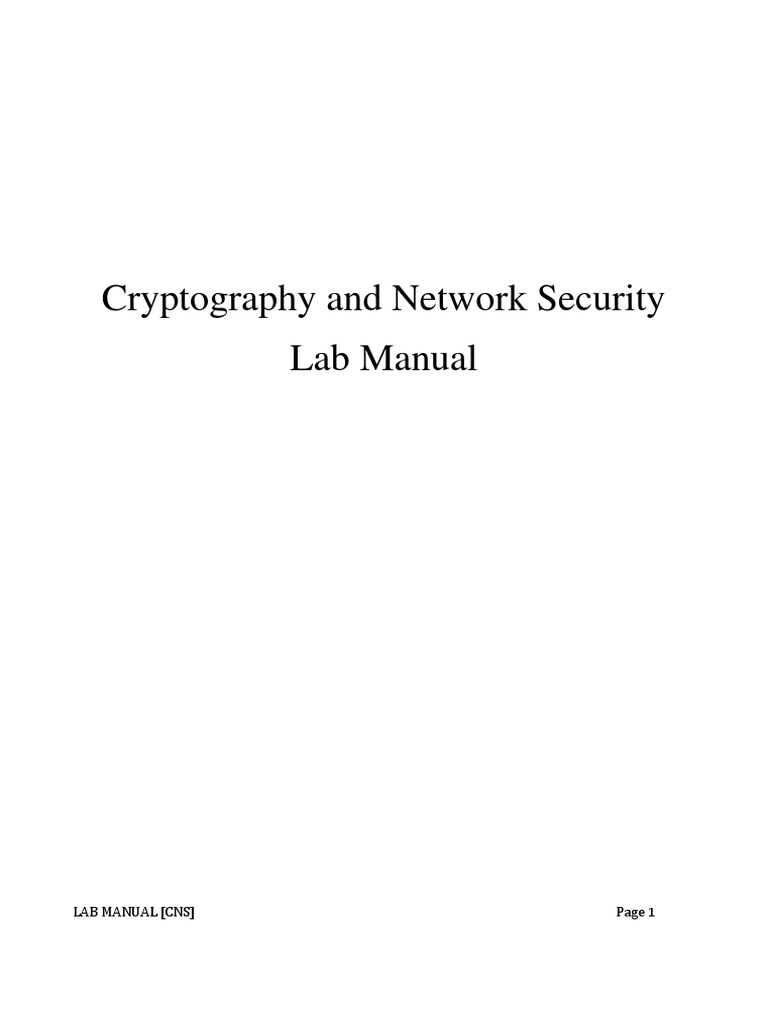 Cryptography and Network Security Lab Manual | PDF | Cryptography ...