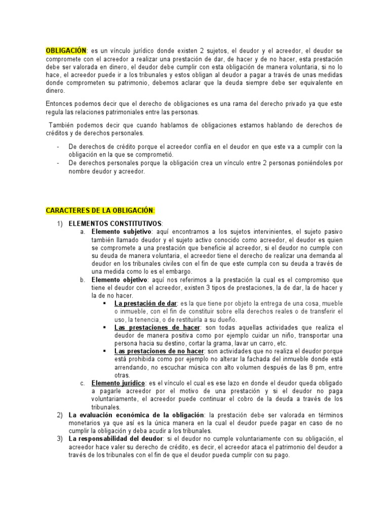Obligaciones y Pagos en Derecho Civil | PDF | Bienes (Ley) | Pagos