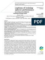 How Perceptions of Training Impact Employee Performance: Evidence From Two Chinese Manufacturing Firms