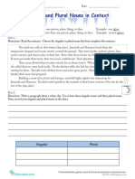 Singular and Plural Nouns in Context