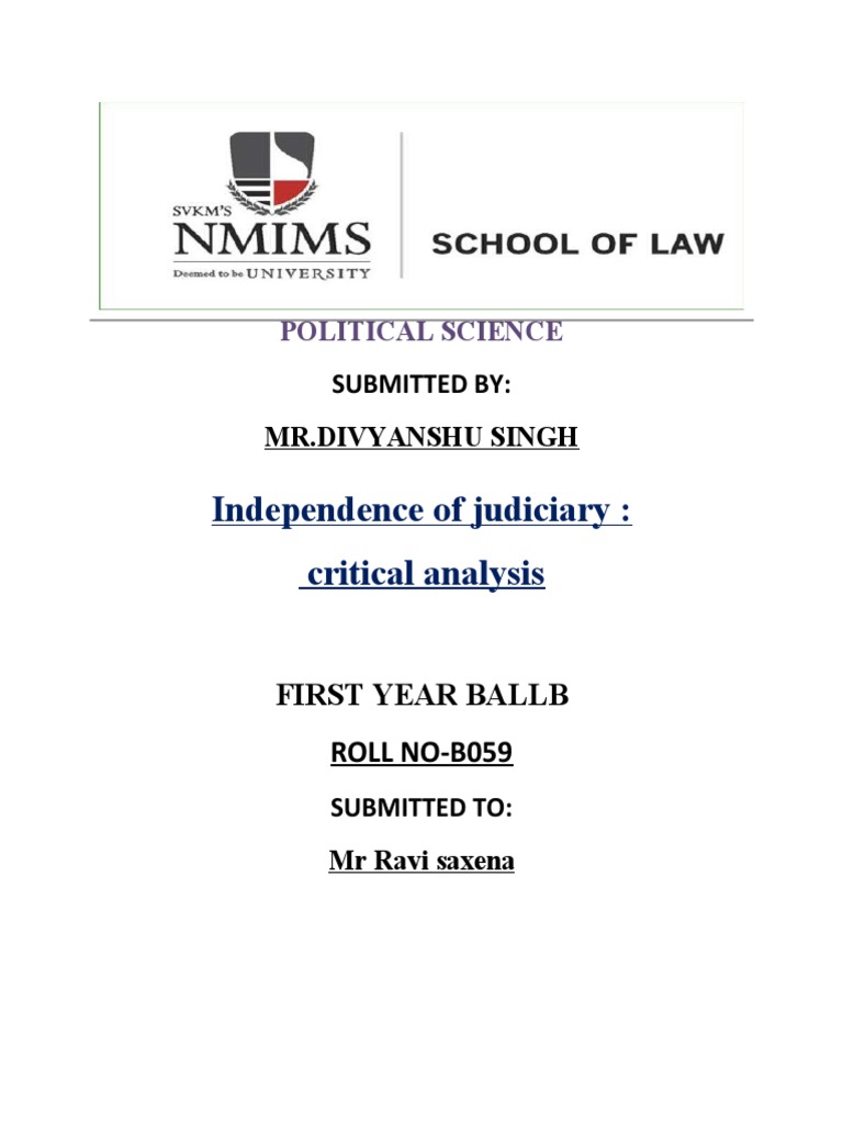 Importance of Judiciary in Democracy | PDF | Supreme Court Of India ...