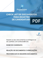 CHECK LIST DE DOCUMENTOS PARA REGISTRO DE CANDIDATURAS