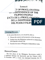 Analysis and The Text of The Act of Proclamation of Independence of The Filipino People