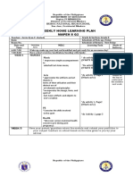 Weekly Home Learning Plan Mapeh 8 Q2: Bubog National High School