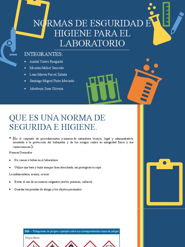 Normas de Esguridad e Higiene para El Laboratorio | PDF | Materiales