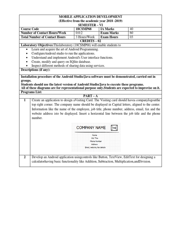 Android Programming Laboratory Manual | PDF | Web Application | Mobile App