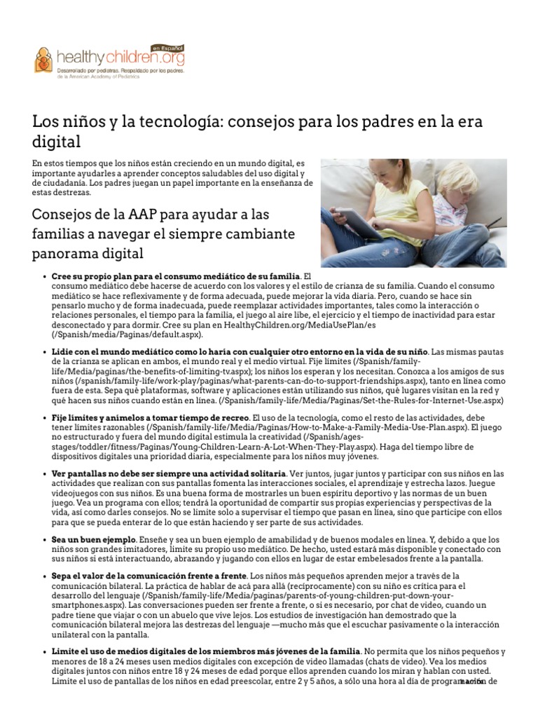 Los Niños y La Tecnología: Consejos para Los Padres en La Era Digital ...