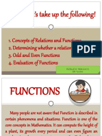 Concepts of Functions, Function of Not, Odd & Even FCNS, and Evaluation of Functions