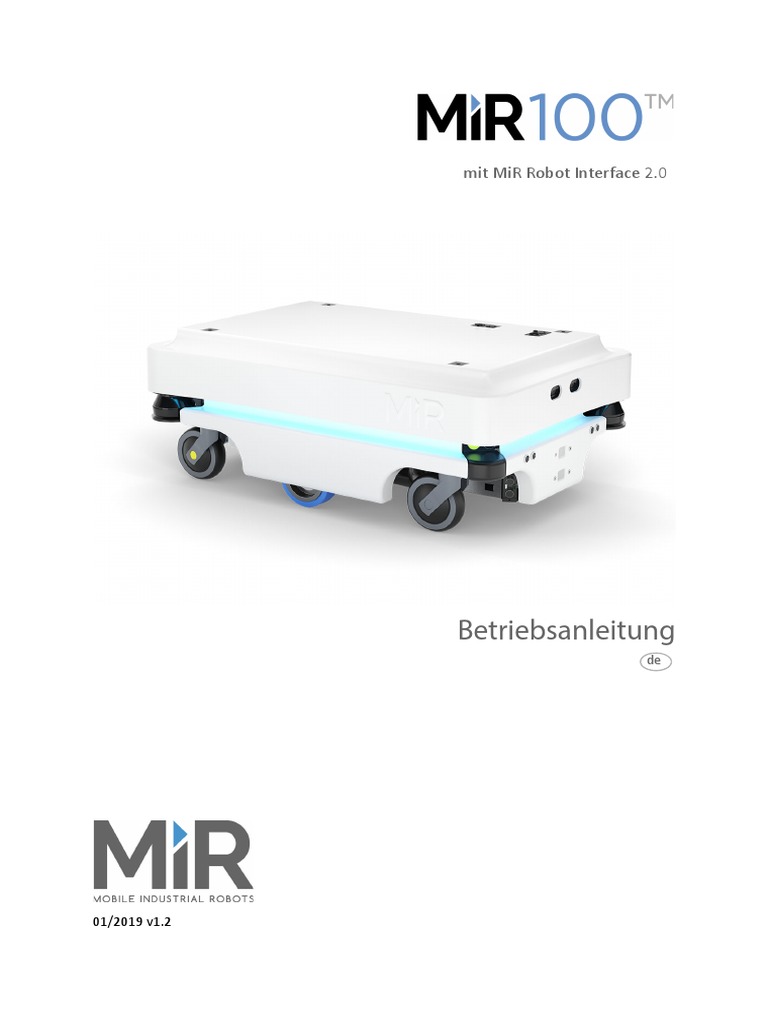 MiR100 User Guide - Robot Interface 2.0 - v.1.2 - de | PDF